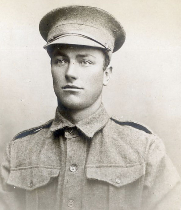 Young soldier in peaked cap, c. 1914–16